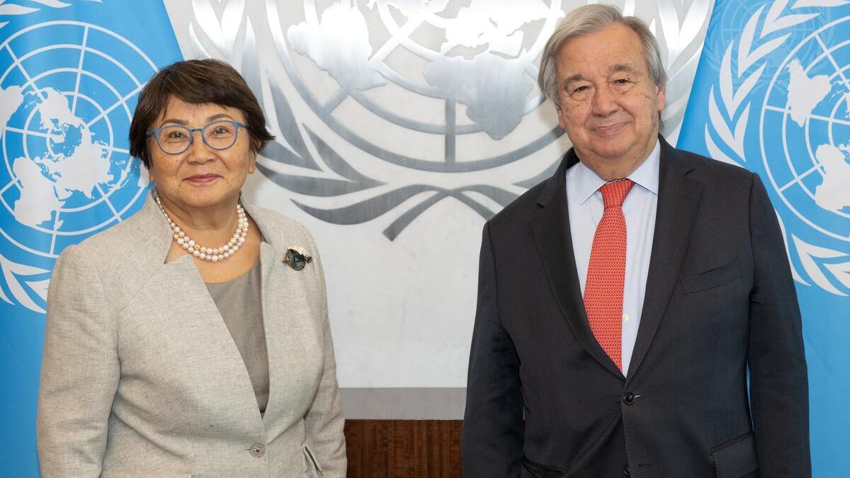 SRSG Otunbayeva with SG Guterres